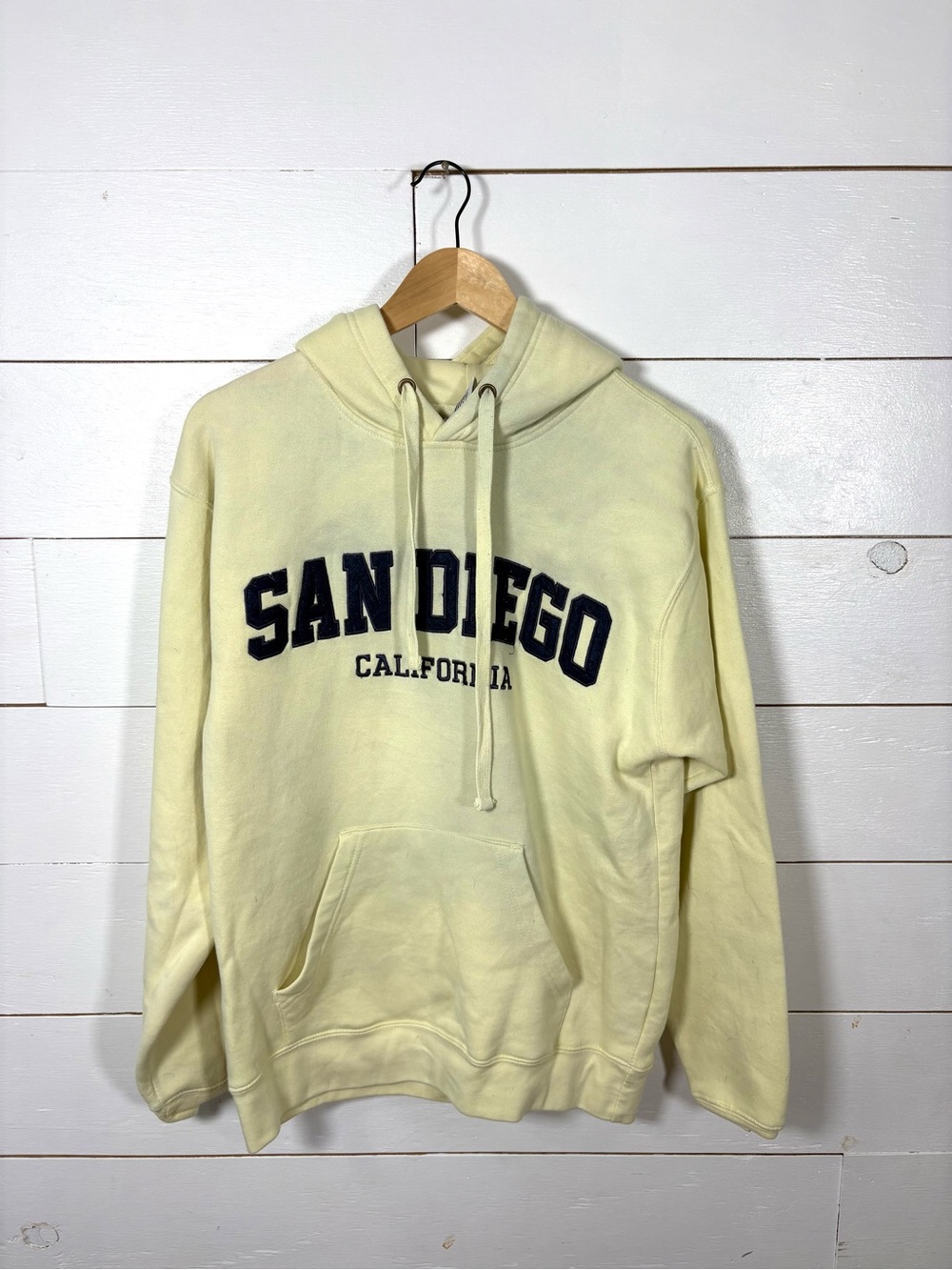 Pacific & Co San Diego California Cream Hoodie Sweatshirt Medium - Picture 2 of 10